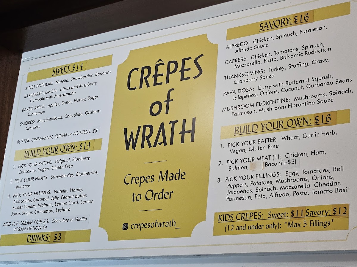 Crepes of Wrath Menu - Image 1