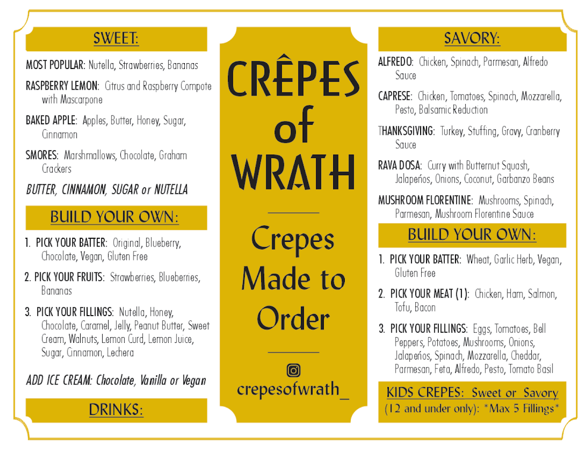 Crepes of Wrath Menu - Image 2